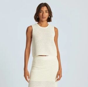 Everlane Crochet Knit Cami - Canvas - Large